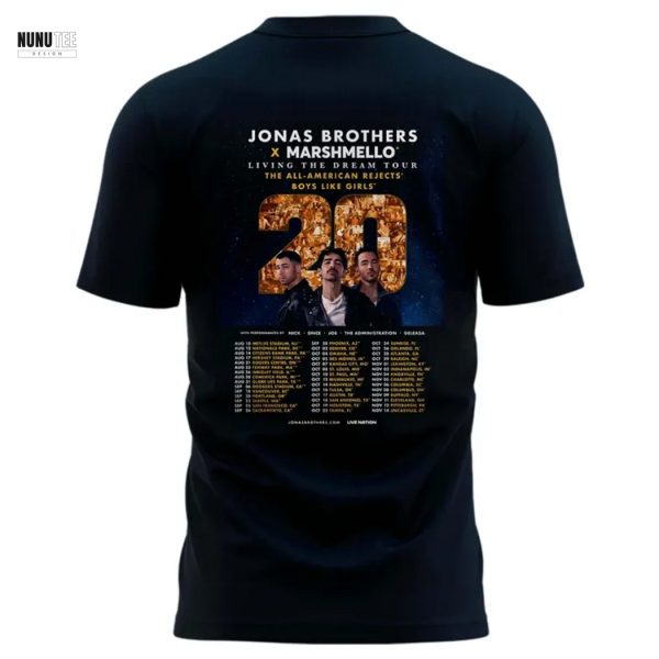 Philadelphia Phillies x Jonas Brothers JONAS20 Living The Dream Tour 3D T-Shirt