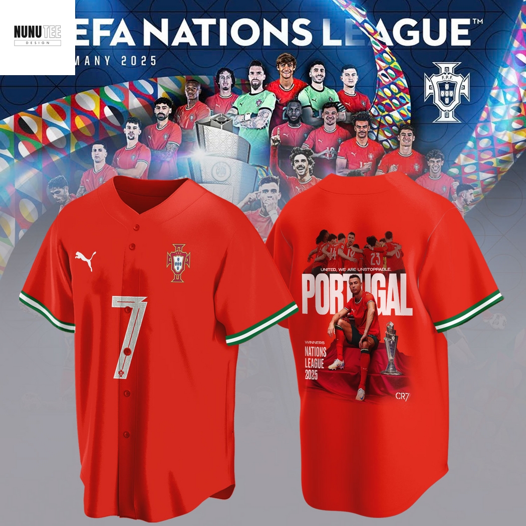 Portugal x CR7 Champions UEFA Nations League 2025 Baseball Jersey Portugal x CR7 Champions UEFA Nations League 2025 Baseball Jersey