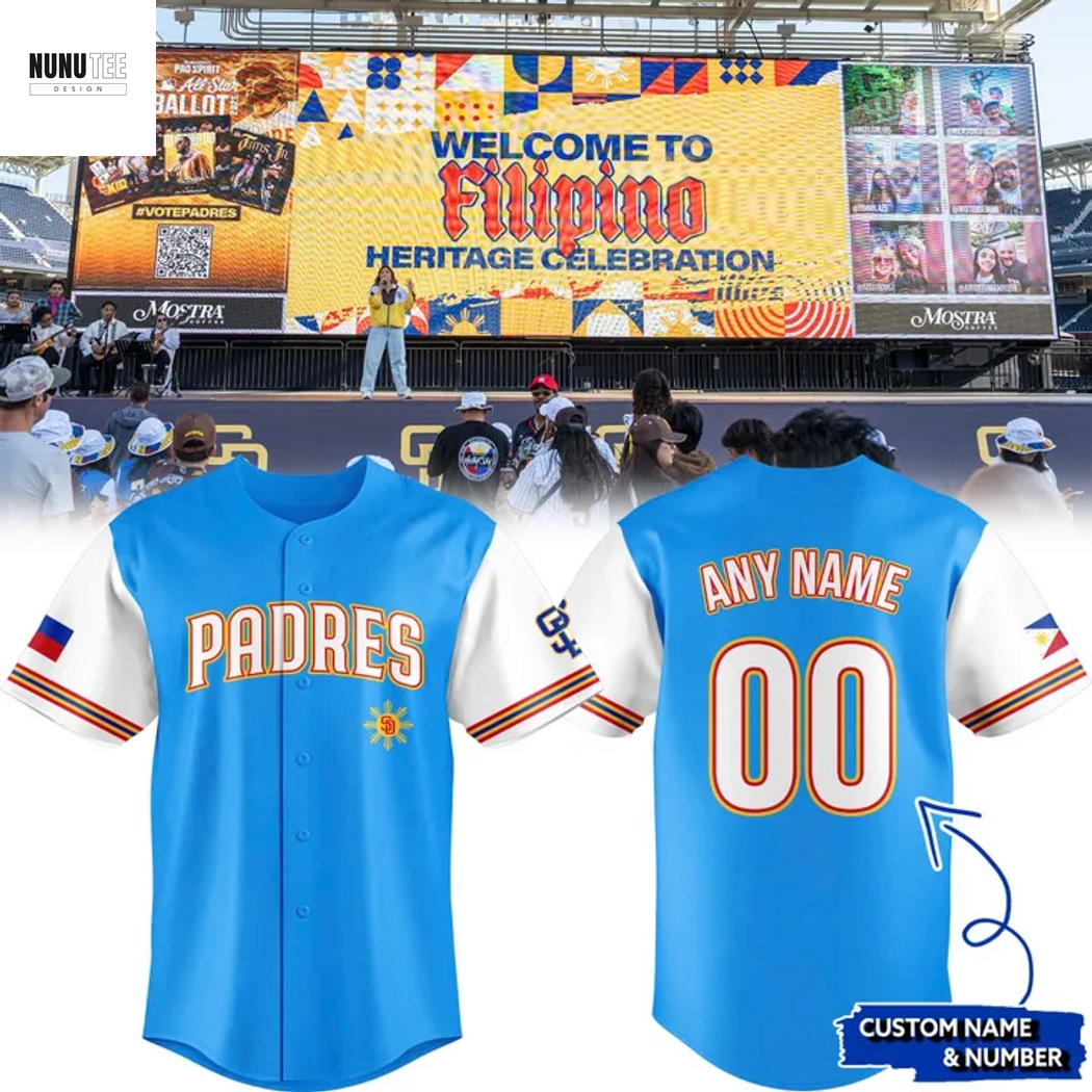 San Diego Padres Filipino Heritage Night Custom Baseball Jersey San Diego Padres Filipino Heritage Night Custom Baseball Jersey