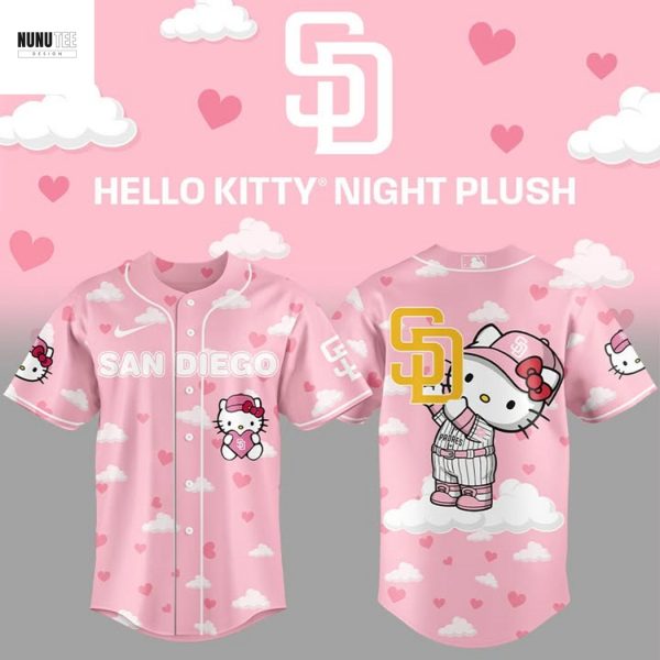 San Diego Padres Hello Kitty Pink Baseball Jersey