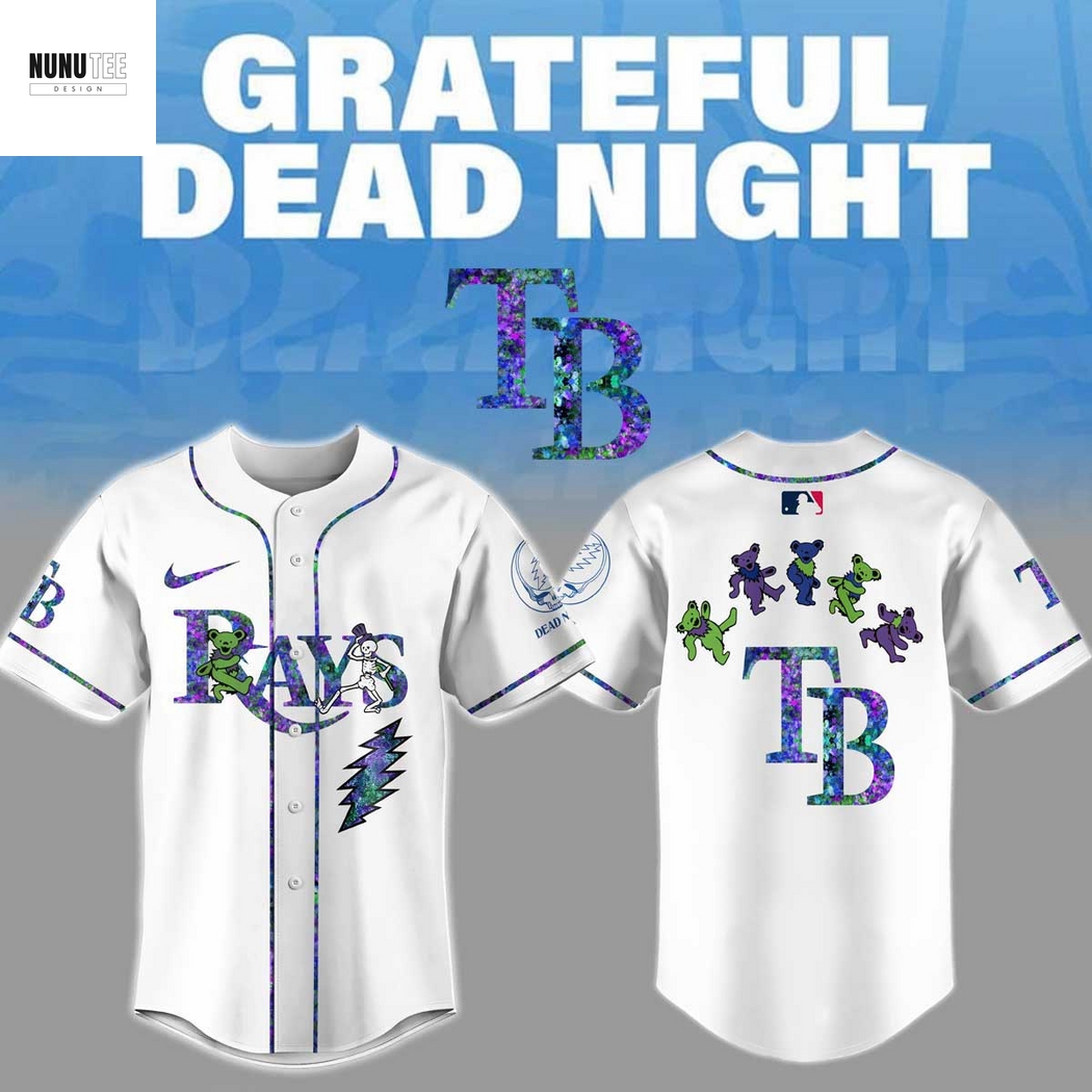 Tampa Bay Rays Grateful Dead Night Baseball Jersey Tampa Bay Rays Grateful Dead Night Baseball Jersey