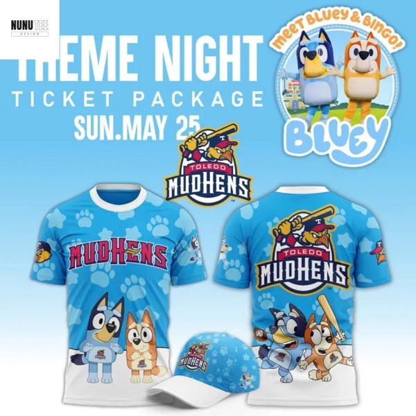 Toledo Mud Hens x Bluey Blue 3D T-Shirt