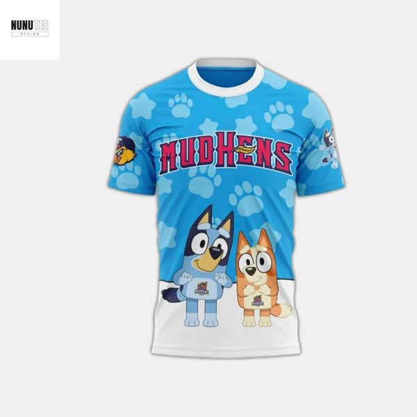 Toledo Mud Hens x Bluey Blue 3D T-Shirt
