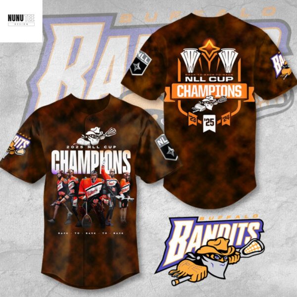 2025 NLL Cup Champions Buffalo Bandits Back To Back To Back Baseball Jersey
