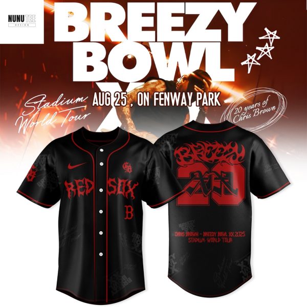 Boston Red Sox x Chris Brown Breezy Bowl XX Tour 2025 Baseball Jersey