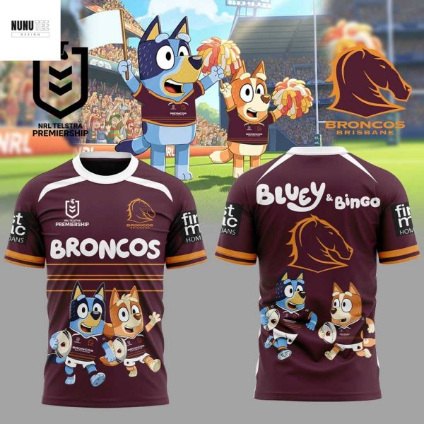 Brisbane Broncos Bluey And Bingo 3D T-Shirt