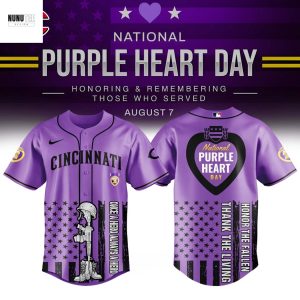 Cincinnati Reds x Purple Heart Day Baseball Jersey