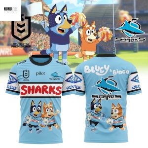 Cronulla Sharks Bluey And Bingo 3D T-Shirt
