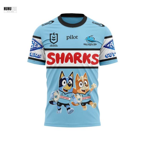 Cronulla Sharks Bluey And Bingo 3D T-Shirt