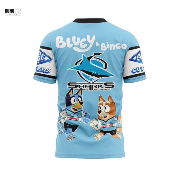 Cronulla Sharks Bluey And Bingo 3D T-Shirt
