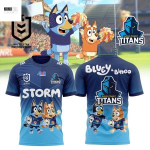Gold Coast Titans Bluey And Bingo 3D T-Shirt