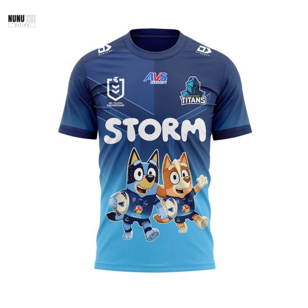 Gold Coast Titans Bluey And Bingo 3D T-Shirt