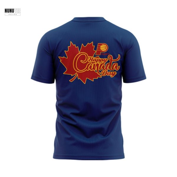Indiana Pacers Happy Canada Day 3D T-Shirt – Blue