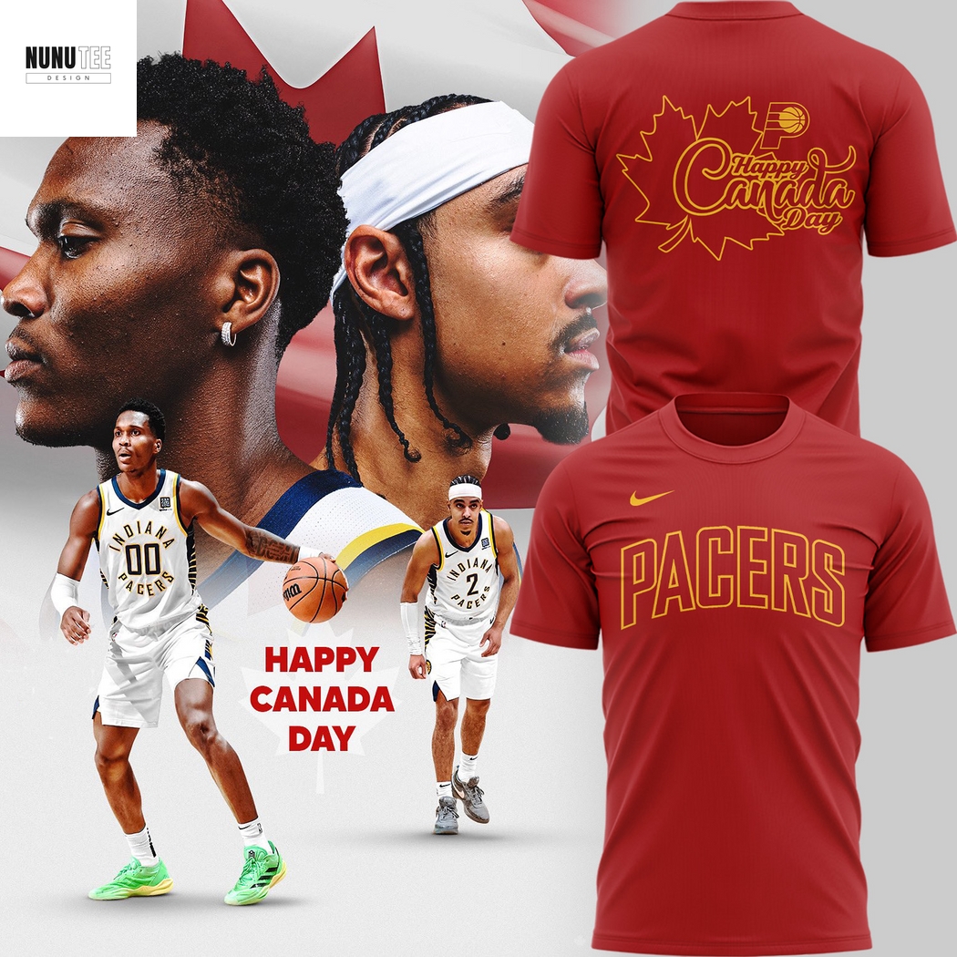 Indiana Pacers Happy Canada Day 3D T-Shirt - Red Indiana Pacers Happy Canada Day 3D T-Shirt - Red