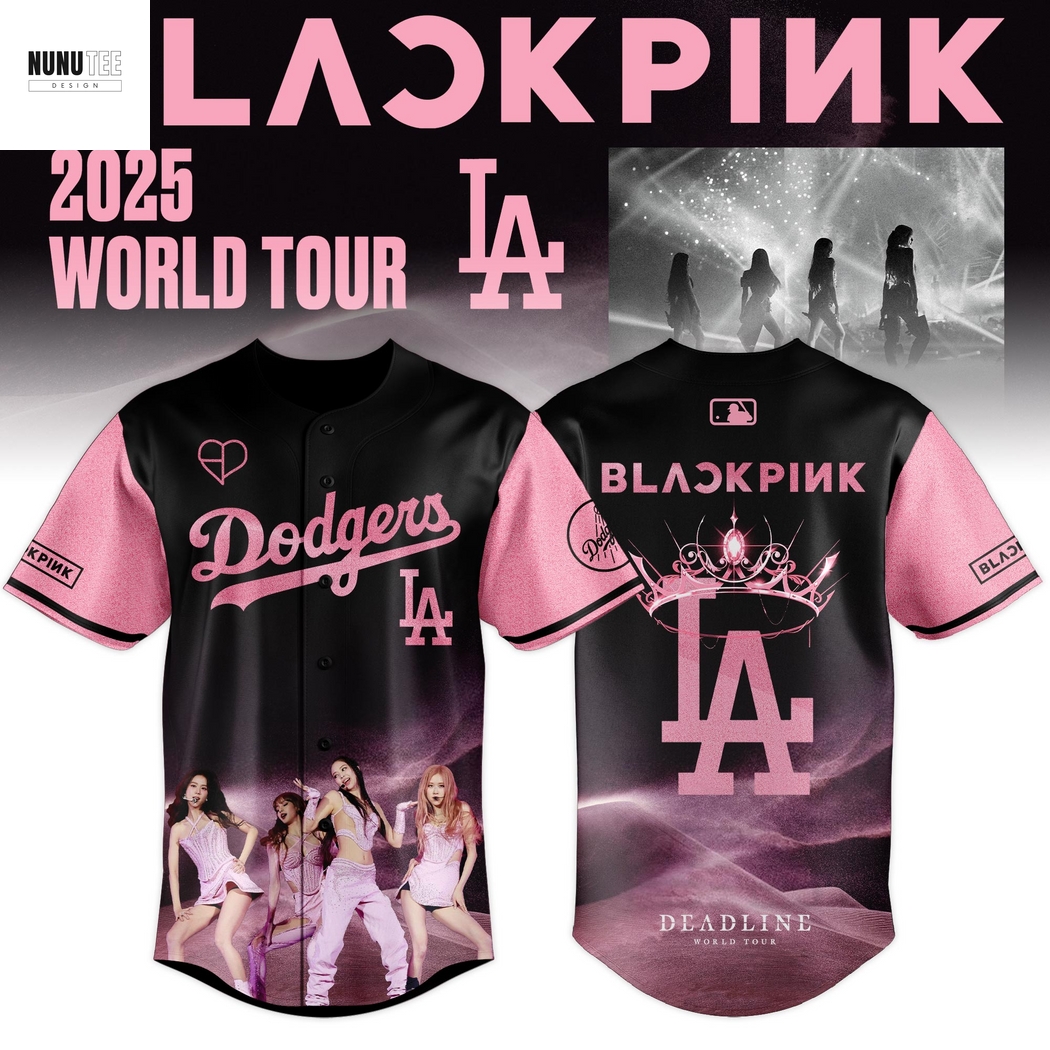Los Angeles Dodgers x BlackPink 2025 World Tour Baseball Jersey Los Angeles Dodgers x BlackPink 2025 World Tour Baseball Jersey