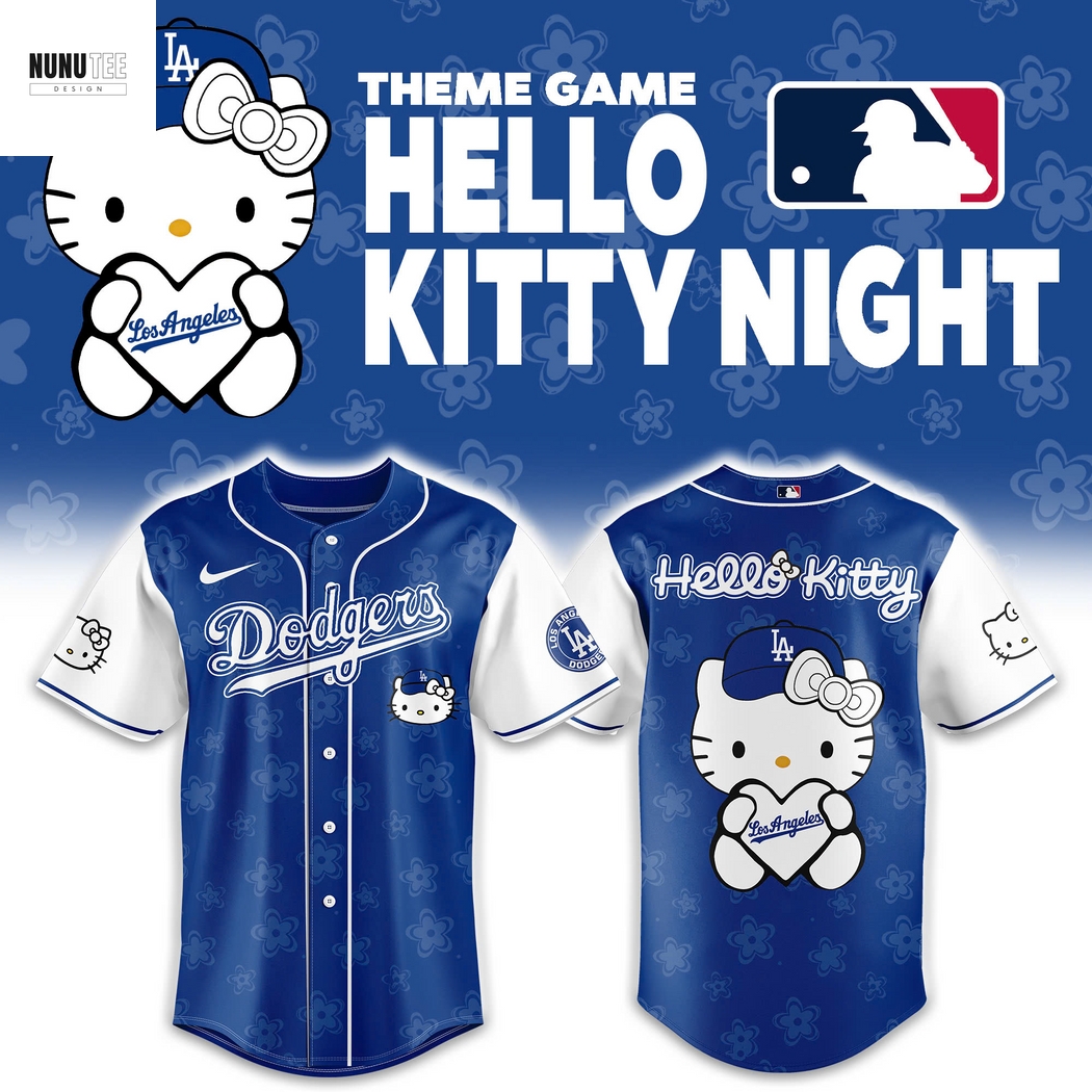 Los Angeles Dodgers x Hello Kitty NIGHT Baseball Jersey Los Angeles Dodgers x Hello Kitty NIGHT Baseball Jersey