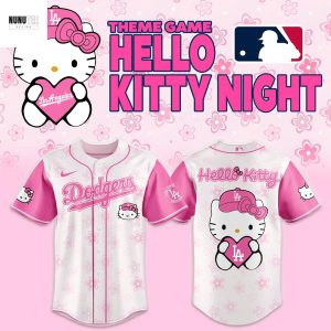 Los Angeles Dodgers x Hello Kitty NIGHT Baseball Jersey – Pink