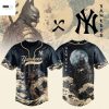 New York Yankees Wave Breathing Demon Slayer Baseball Jersey