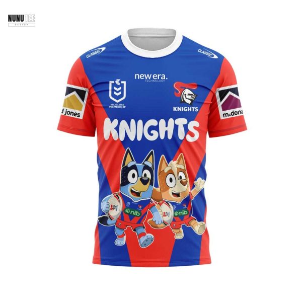 Newcastle Knights Bluey And Bingo 3D T-Shirt