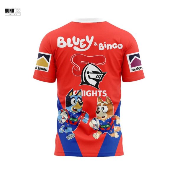 Newcastle Knights Bluey And Bingo 3D T-Shirt