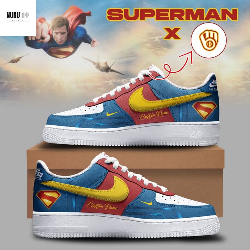 Personalized Milwaukee Brewers x Superman Air Force 1 Personalized Milwaukee Brewers x Superman Air Force 1