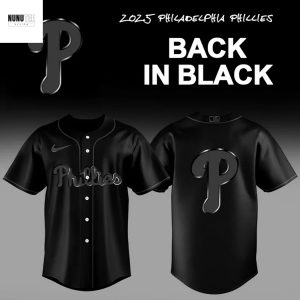 Philadelphia Phillies Back In Black Baseball Jersey