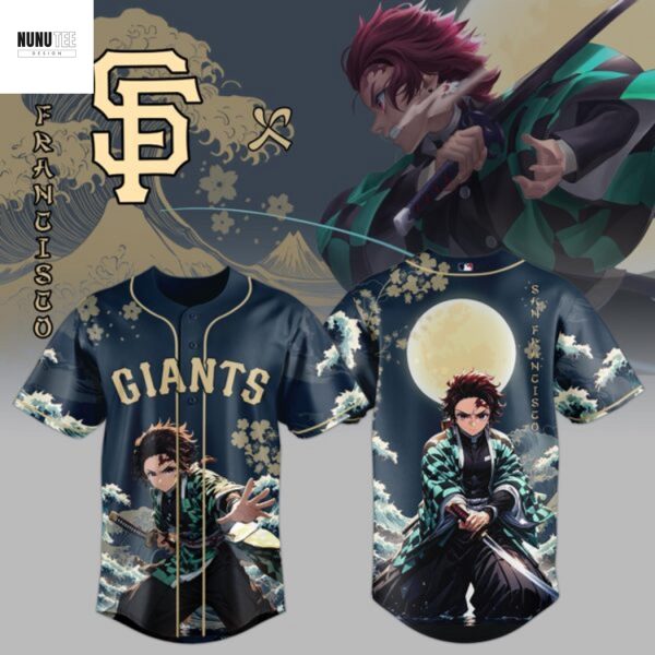 San Francisco Giants Wave Breathing Demon Slayer Baseball Jersey