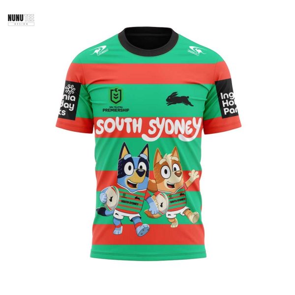 South Sydney Rabbitohs Bluey And Bingo 3D T-Shirt